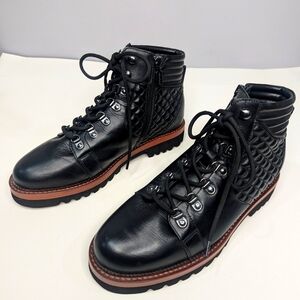 Blondo Goth Grunge Helen Black Leather Lace Up Waterproof Hiker Boot Wom…